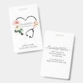 ナース介護者フローラ聴診器 バッジ (Front & Back)