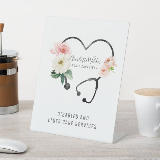 ナース介護者フローラ聴診器 台座サイン (インサイチュ)