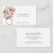 ナース介護者フローラ聴診器 名刺 (正面/裏面)