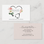 ナース介護者フローラ聴診器 名刺 (正面/裏面)