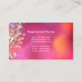 ナース介護者ホログラフィックグリッター医療用ピンク 名刺 (裏面)