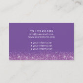 ナース介護者メディカルパープルグリッター 名刺 (裏面)