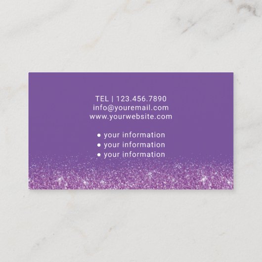 ナース介護者メディカルパープルグリッター 名刺 (裏面)