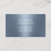 ナース介護者モダンダスティブルーメタリックメディカル 名刺 (裏面)