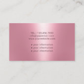 ナース介護者モダンピンクシルバーグリッター医療 名刺 (裏面)