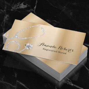 ナース介護者モダン金ゴールド医療 名刺