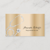 ナース介護者モダン金ゴールド気に医療 名刺 (正面)