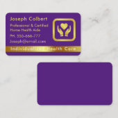 ナース介護者医療エレガント紫グラデーション 名刺 (正面/裏面)