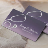 ナース介護者医療エレガント紫グラデーション 名刺