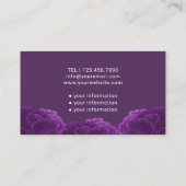 ナース介護者医療エレガント紫フローラ 名刺 (裏面)