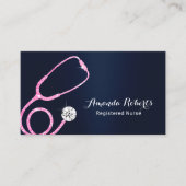 ナース介護者医療モダンネイビーブルー 名刺 (正面)