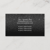 ナース介護者医療モダンブラックグリッター 名刺 (裏面)