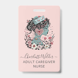 ナース介護者赤面ピンク バッジ