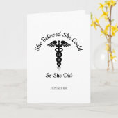 ナース信じ名前を付け感動的る カード (黄色い花)