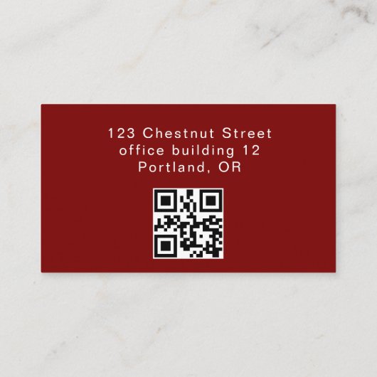 ナース修エレガント理者ブラックQRコード 名刺 (裏面)