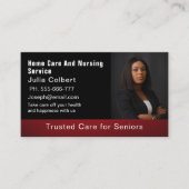 ナース修エレガント理者ブラックQRコード 名刺 (正面)