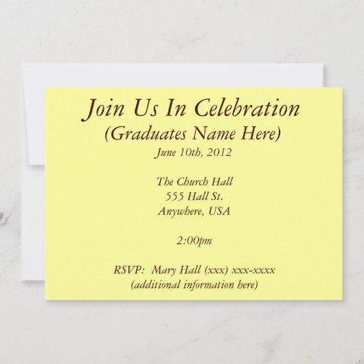 ナース修行者の卒業党招待状 招待状 (裏面)