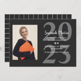 ナース写真2023卒業ブラック 案内状