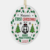 ナース初めてのクリスマス パーソナライズされた セラミックオーナメント (右)
