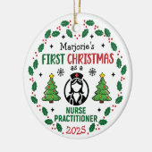 ナース初めてのクリスマス パーソナライズされた セラミックオーナメント (左)