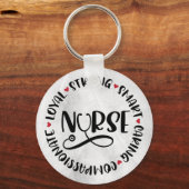 ナース前向きの主張 キーホルダー (正面)