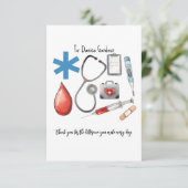 ナース医パーソナライズされた者ヘルスケアのミニマリスト サンキューカード (スタンド正面)