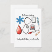 ナース医パーソナライズされた者ヘルスケアのミニマリスト サンキューカード (正面/裏面)