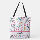 ナース医名パーソナライズされた白学生 トートバッグ (正面)