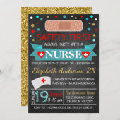 ナース医学卒業/退職招待状 招待状 (正面/裏面)