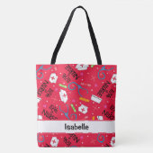 ナース医学名パーソナライズされた赤学生 トートバッグ (正面)