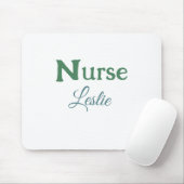 ナース医師の追加ネーム文字グリーンブルーsipl マウスパッド (マウス)