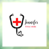 ナース医師レッドと聴診器の追加の名前 ウィンドウサイン (シート3)