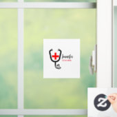 ナース医師レッドと聴診器の追加の名前 ウィンドウサイン (ホーム)