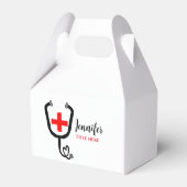 ナース医師レッドと聴診器の追加の名前 フェイバーボックス (裏面サイド)