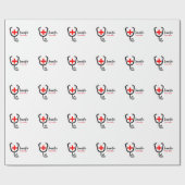 ナース医師レッドと聴診器の追加の名前 ラッピングペーパー (フラット)