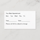 ナース医師医務局アポイントメントカード 予約カード (裏面)