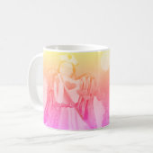 ナース医師医療介護者ピンク天使 コーヒーマグカップ (正面左)