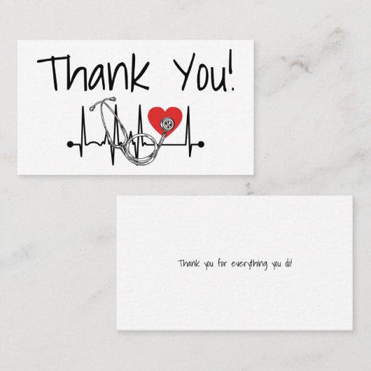 ナース医師用聴診器サンキューカード 名刺 (正面/裏面)