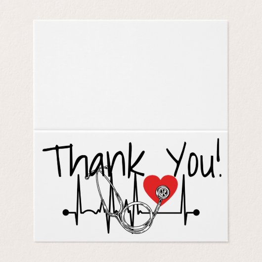 ナース医師用聴診器サンキューカード 名刺 (外部フラット)