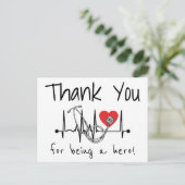 ナース医師聴診器看護健康ありがとう ポストカード (スタンド正面)