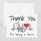 ナース医師聴診器看護健康ありがとう ポストカード (正面/裏面)