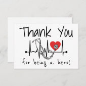 ナース医師聴診器看護医療 サンキューカード (正面/裏面)