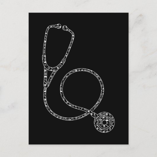 ナース医師聴診器看護 ポストカード (正面)