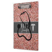 ナース医用カドゥセウス聴診器バラグリッター クリップボード (左)