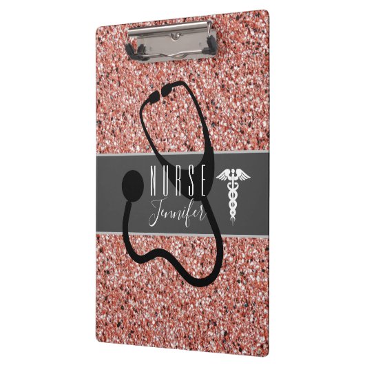 ナース医用カドゥセウス聴診器バラグリッター クリップボード (左)