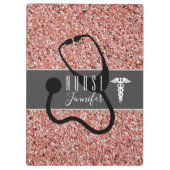 ナース医用カドゥセウス聴診器バラグリッター クリップボード (裏面)