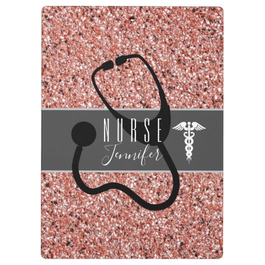 ナース医用カドゥセウス聴診器バラグリッター クリップボード (裏面)