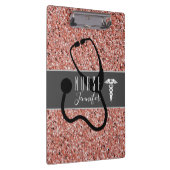 ナース医用カドゥセウス聴診器バラグリッター クリップボード (右)