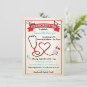 ナース医用ハート聴診器招待状 招待状 (スタンド正面)