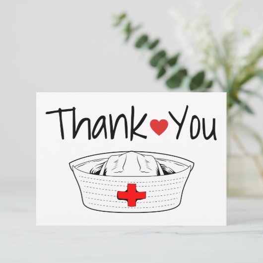 ナース医療ハート聴診器看護病院 サンキューカード (スタンド正面)